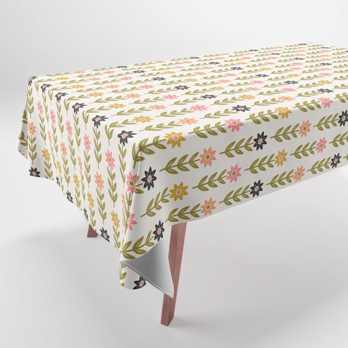 Hand-drawn Wildflowers -  Pink & Gold Tablecloth Gallery Image 1