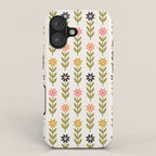 Hand-drawn Wildflowers -  Pink & Gold iPhone Case Gallery Image 1