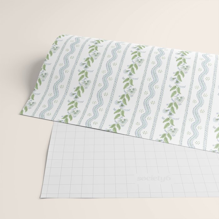Soft Blue Green Emma Stripe Wrapping Paper Gallery Image 2