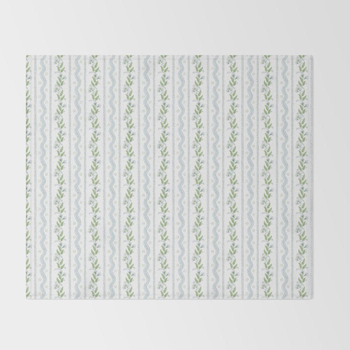 Soft Blue Green Emma Stripe Throw Blanket Gallery Image 2