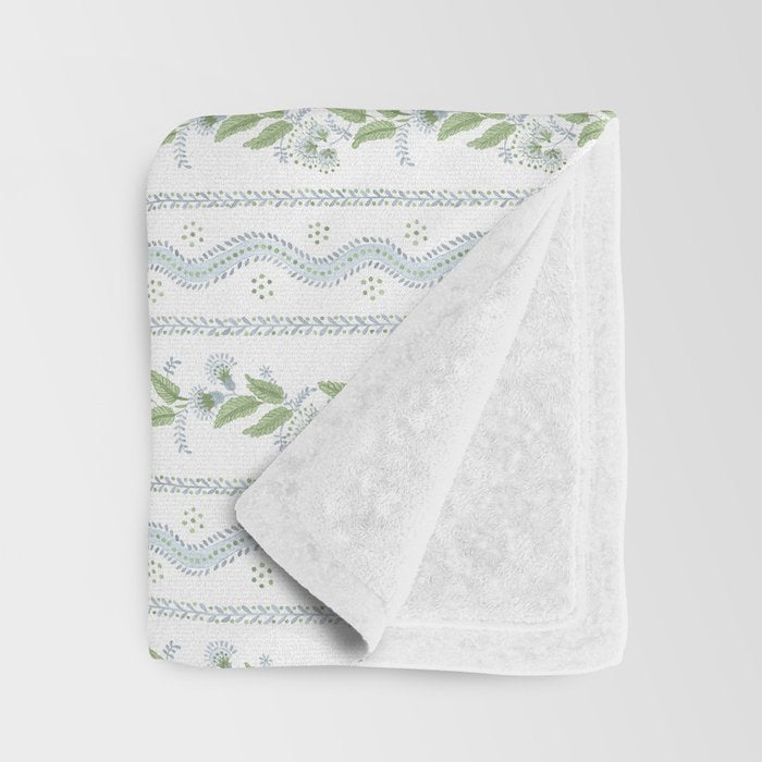 Soft Blue Green Emma Stripe Throw Blanket Gallery Image 3