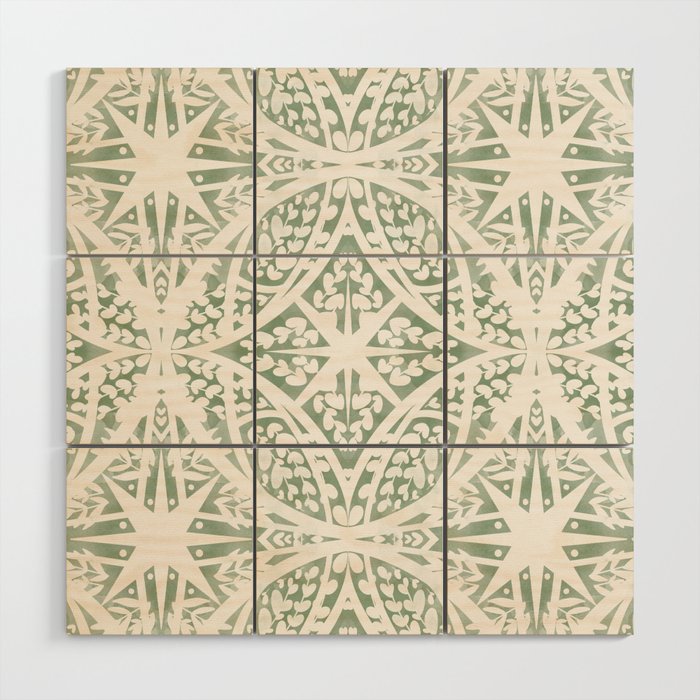 Green Nature Fantasy Tiles B Wood Wall Art Gallery Image 1