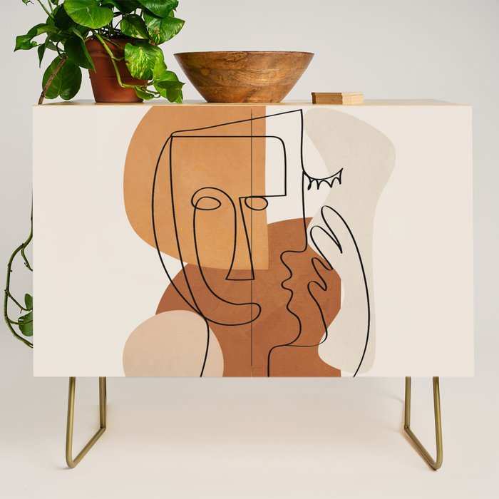 Abstract Clay Faces I Credenza Gallery Image 1