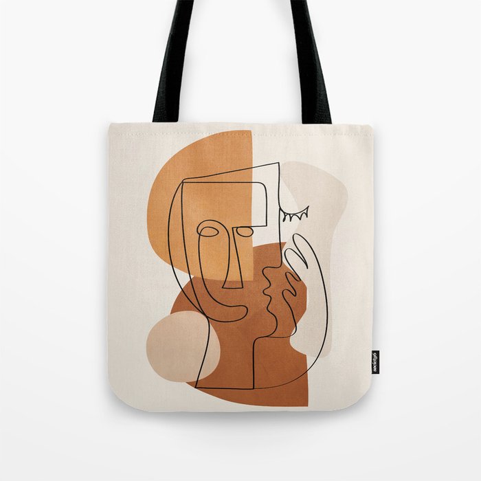 Abstract Clay Faces I Tote Bag Gallery Image 1