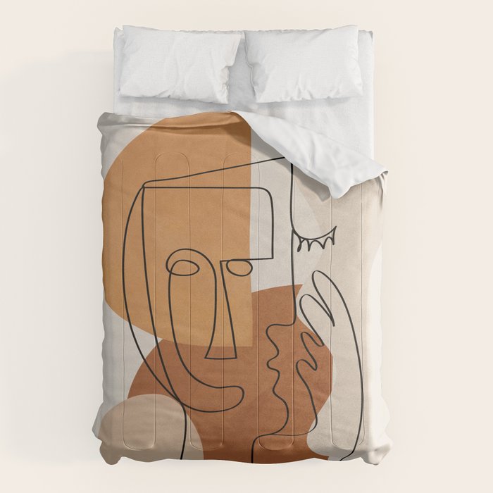 Abstract Clay Faces I Comforter Gallery Image 1