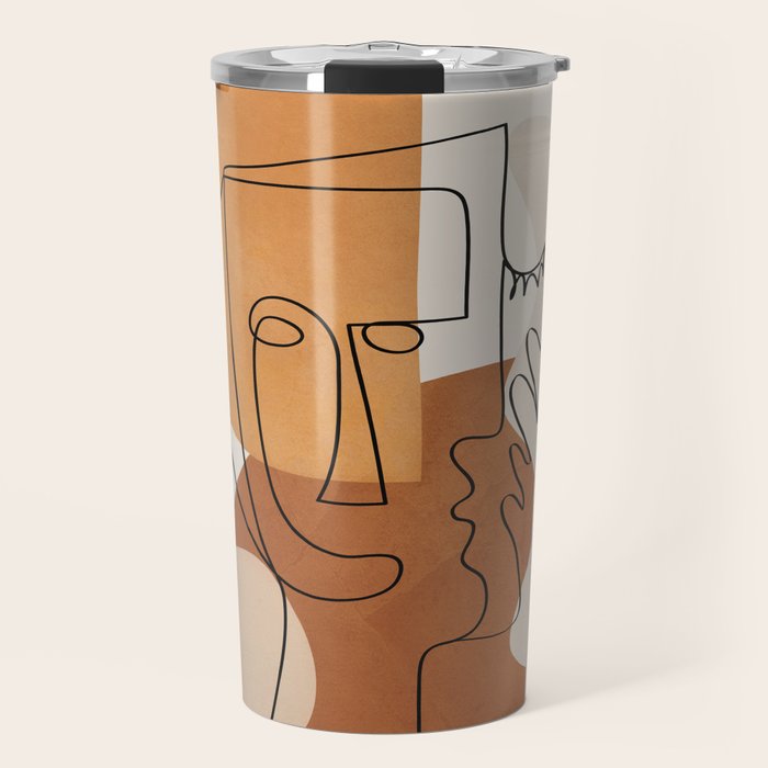 Abstract Clay Faces I Travel Mug Gallery Image 1