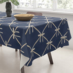 Bows & Ribbons Pattern XLII Dark Navy Blue Tablecloth Gallery Image 3