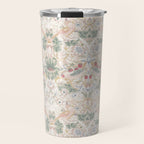 William Morris Vintage Strawberry Thief Soft Cream Pattern Travel Mug Gallery Image 1