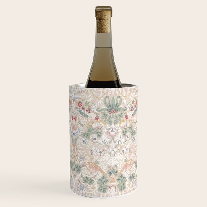 William Morris Vintage Strawberry Thief Soft Cream Pattern Wine Chiller Gallery Image 3