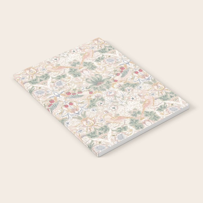 William Morris Vintage Strawberry Thief Soft Cream Pattern Notebook Gallery Image 1