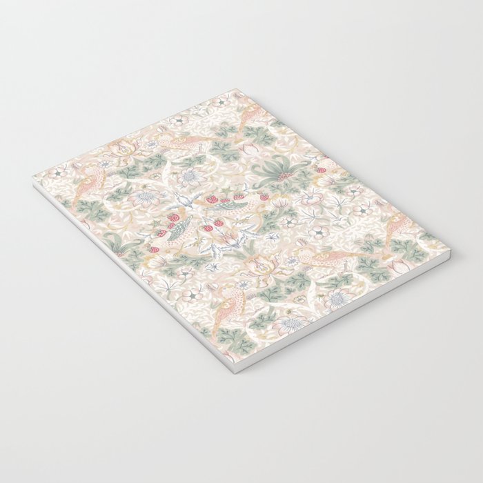 William Morris Vintage Strawberry Thief Soft Cream Pattern Notebook Gallery Image 3