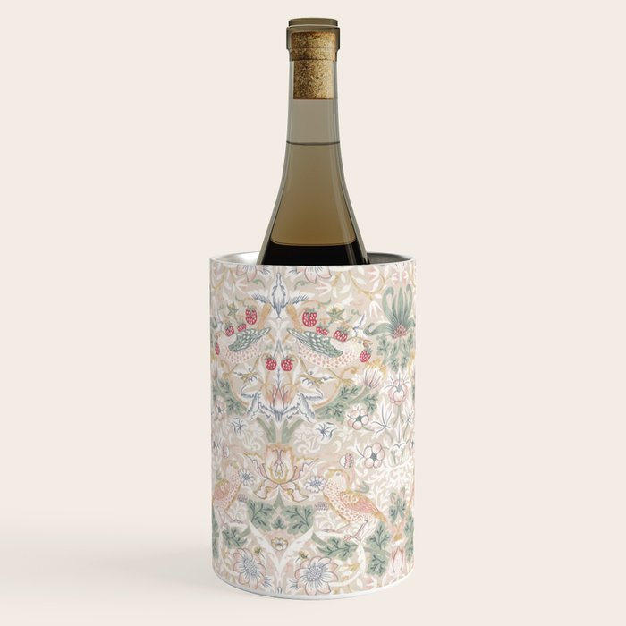 William Morris Vintage Strawberry Thief Soft Cream Pattern Wine Chiller Gallery Image 2