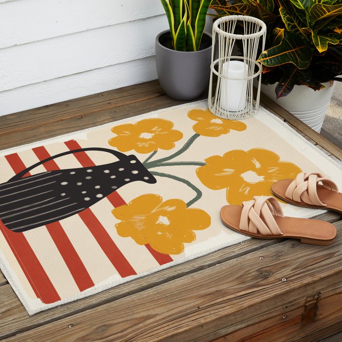Modern Botanicals No 7 Outdoor Rug Gallery Image 2
