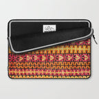 Red Orange Striped Geometric Abstract Antique Moroccan Rug Print Laptop Sleeve Gallery Image 2