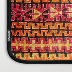 Red Orange Striped Geometric Abstract Antique Moroccan Rug Print Laptop Sleeve Gallery Image 3