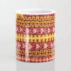 Red Orange Striped Geometric Abstract Antique Moroccan Rug Print Coffee Mug Gallery Image 4