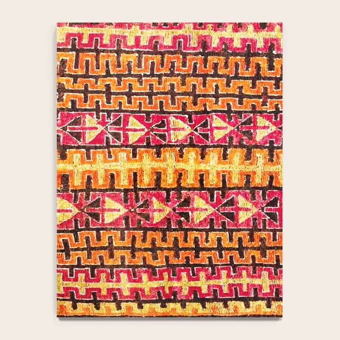 Red Orange Striped Geometric Abstract Antique Moroccan Rug Print Notebook Gallery Image 4