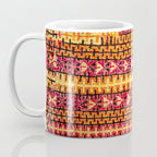 Red Orange Striped Geometric Abstract Antique Moroccan Rug Print Coffee Mug Gallery Image 3