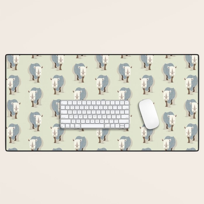 Whimsical Rhinoceros Desk Mat Gallery Image 1