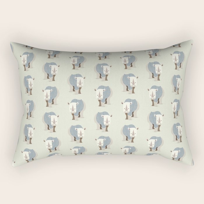 Whimsical Rhinoceros Rectangular Pillow Gallery Image 2