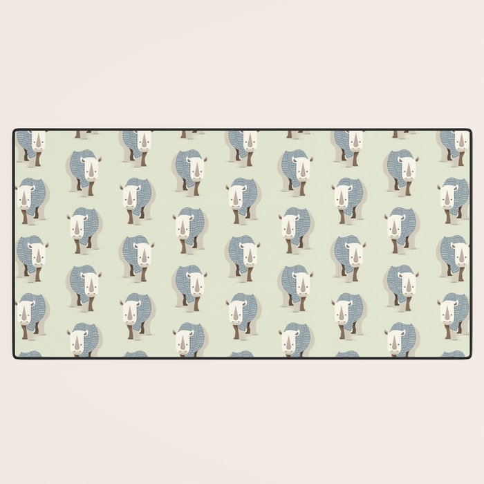 Whimsical Rhinoceros Desk Mat Gallery Image 3