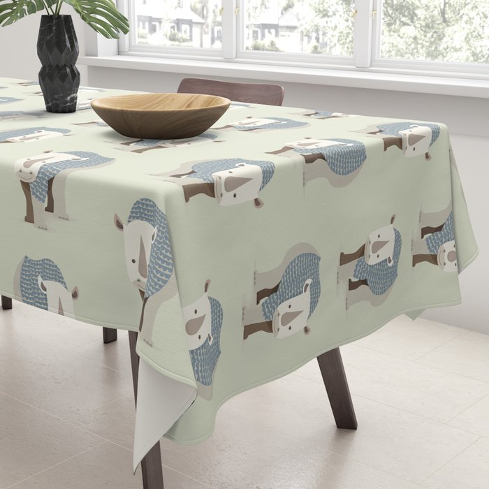 Whimsical Rhinoceros Tablecloth Gallery Image 3