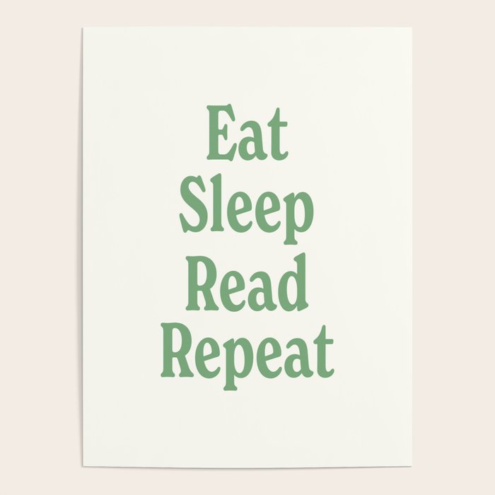 Eat Sleep Read Repeat Green Poster Gallery Image 4