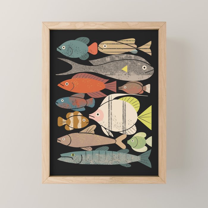 Fish Crowd No. 1 Mini Art Print Gallery Image 1