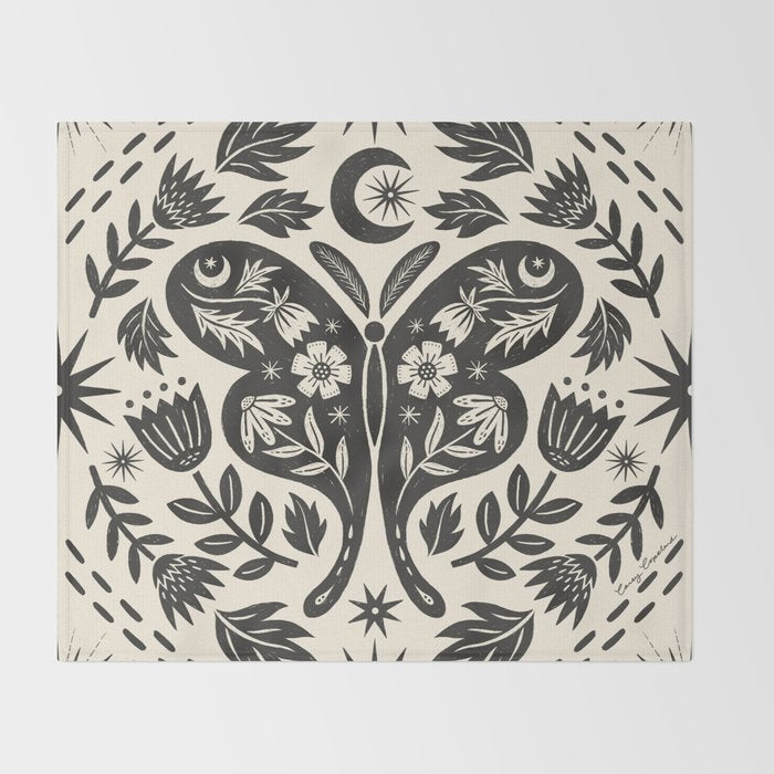Luna Moth Throw Blanket Gallery Image 2