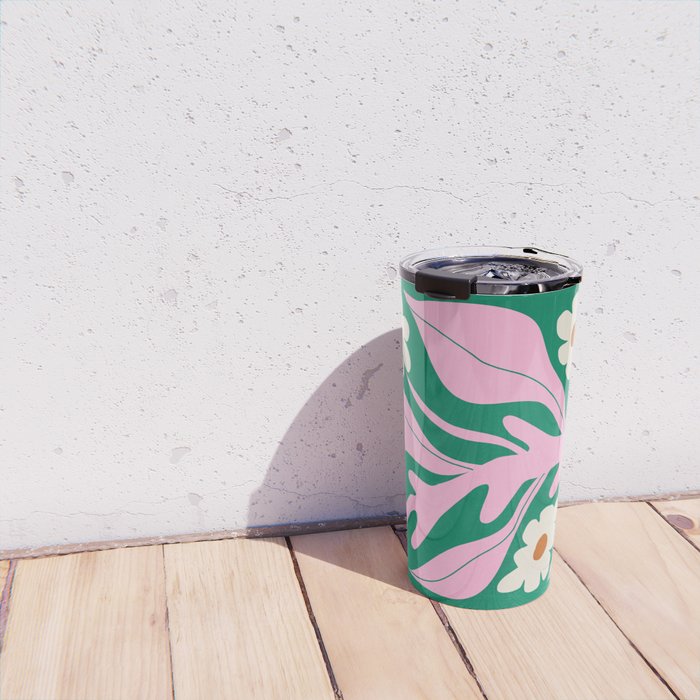 Lavender & Tropical Green: Les Fleurs | Flower Market Color Series 08 Travel Mug Gallery Image 4