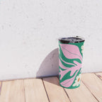 Lavender & Tropical Green: Les Fleurs | Flower Market Color Series 08 Travel Mug Gallery Image 4