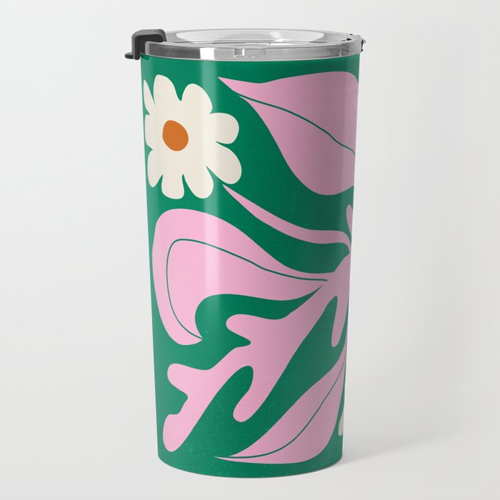 Lavender & Tropical Green: Les Fleurs | Flower Market Color Series 08 Travel Mug Gallery Image 3