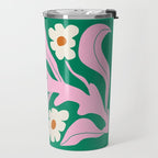 Lavender & Tropical Green: Les Fleurs | Flower Market Color Series 08 Travel Mug Gallery Image 2
