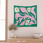 Lavender & Tropical Green: Les Fleurs | Flower Market Color Series 08 Wall Tapestry Gallery Image 2