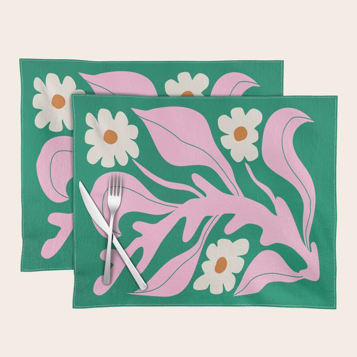 Lavender & Tropical Green: Les Fleurs | Flower Market Color Series 08 Placemat Gallery Image 1