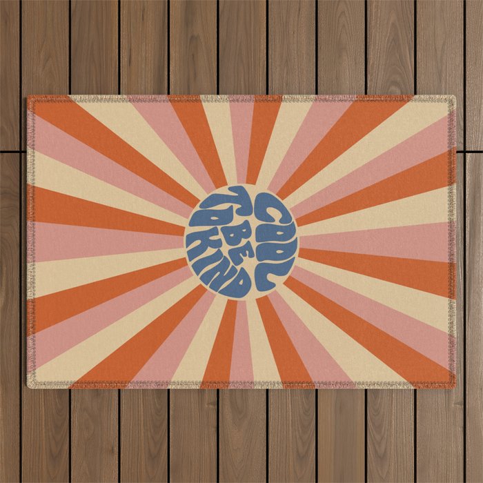 Cool to be Kind - Pink, Red and Blue  Outdoor Rug Gallery Image 1