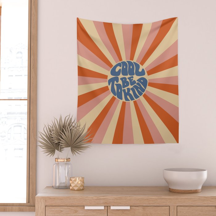 Cool to be Kind - Pink, Red and Blue  Wall Tapestry Gallery Image 2