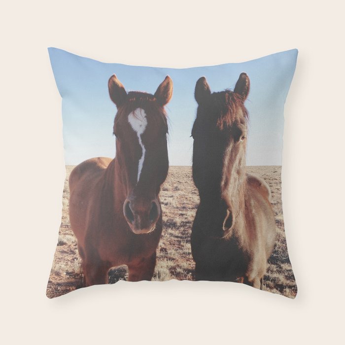 Horse Friends Throw Pillow Gallery Image 1