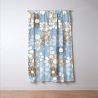 Floral Retro Garden Flower Pattern in Ice Blue Window Curtain Gallery Image 3