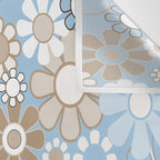 Floral Retro Garden Flower Pattern in Ice Blue Wall Tapestry Gallery Image 3