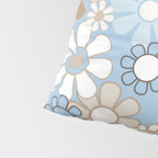 Floral Retro Garden Flower Pattern in Ice Blue Pillow Sham Gallery Image 4