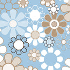 Floral Retro Garden Flower Pattern in Ice Blue Coffee Mug Gallery Image 2