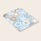Floral Retro Garden Flower Pattern in Ice Blue Notebook Gallery Image 2