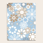 Floral Retro Garden Flower Pattern in Ice Blue Notebook Gallery Image 4