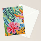 Exotic Garden Escape Multicolor Modern Botanical Art Stationery Card Gallery Image 2