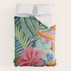 Exotic Garden Escape Multicolor Modern Botanical Art Comforter Gallery Image 6