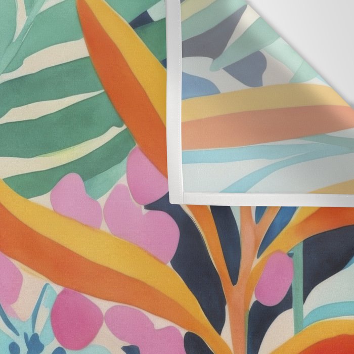 Exotic Garden Escape Multicolor Modern Botanical Art Wall Tapestry Gallery Image 3