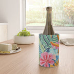 Exotic Garden Escape Multicolor Modern Botanical Art Wine Chiller Gallery Image 4
