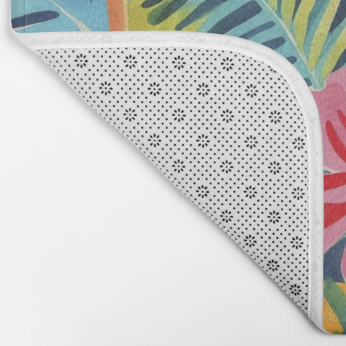 Exotic Garden Escape Multicolor Modern Botanical Art Bath Mat Gallery Image 2