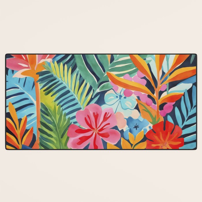 Exotic Garden Escape Multicolor Modern Botanical Art Desk Mat Gallery Image 3